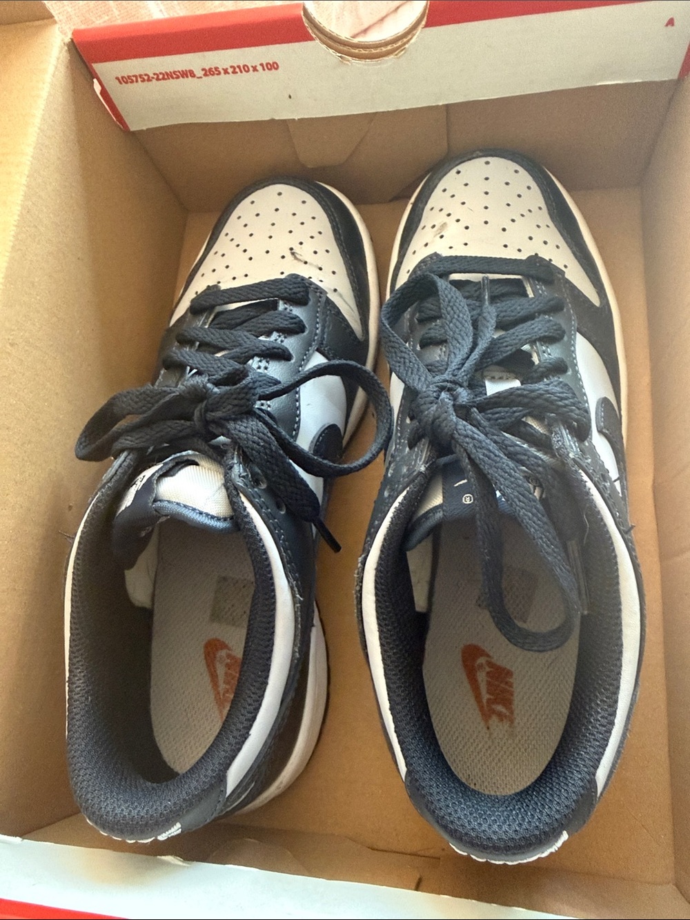 Nike Dunk Low (GS) Wolf Grey/Dark Obsidian Box Label